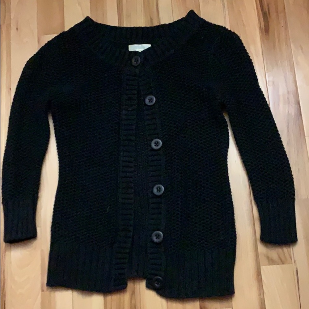 Black button-up sweater